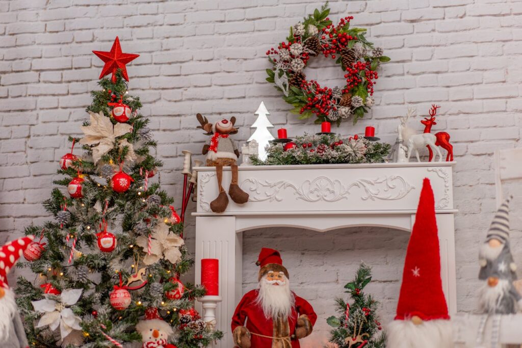 ideas de decoración para Navidad en living moderno